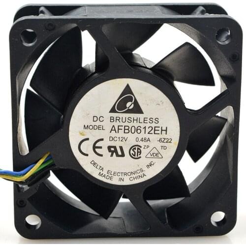 FOR Delta AFB0612EH 12V 0.48A 6025 6cm 6CM PWM temperature controlled cooling fan