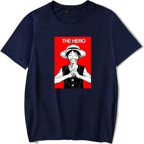 The latest casual mens and womens summer T-shirt One Piece short-sleeved One Piece blue comfortable print shirt xxs-4xl