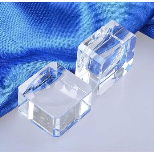 1pcs Transparent Glass Square Dimple Crystal Ball Display Fine Table Decor Party Bases Gift Paperweight Stand Holder Orname J0F2