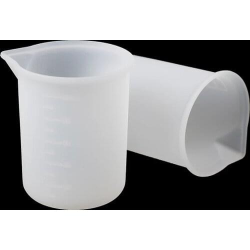 Silicone Transparent Cup Scale Crystal Glue Measuring Cup Reusable Measuring Tools For DIY Baking Kitchen Accessories 100ml
