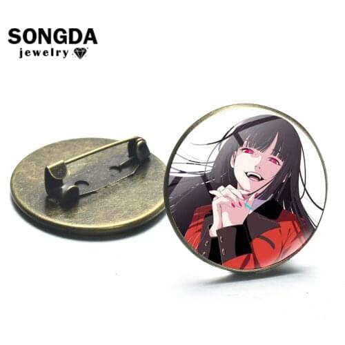 SONGDA Anime Kakegurui Brooch Cosplay Badges Manga Jabami Yumeko Collection Lapel Pins Button Decorated for Backpack Hat Clothes