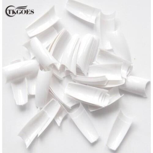 TKGOES 500PCS/PACK Beauty Color White False Acrylic Nail Tips Plastic French Nail Tips False Acrylic Nail Art Tips Free Shipping