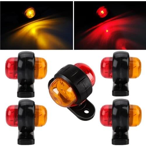 Universal 4PCS Side Marker LED Lights 12/24V Car External Lights Warning Tail Light Trailer Truck Lorry Lamps White Red