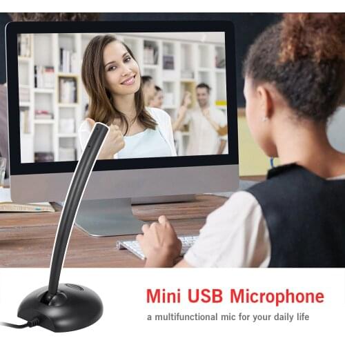 USB Microphone Computer Recording Mic with Mute Button & LED Indicator for Laptop PC Online Meeting Chatting Voice Recording Mic
