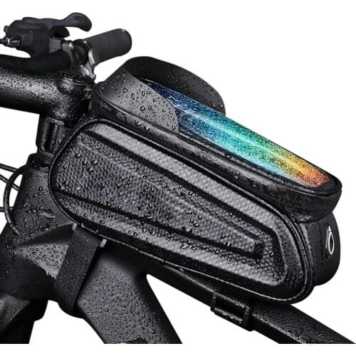 WHeeL UP Waterproof Bike Bag Touch Screen Cycling Bicycle Frame Front Top Tube Bag MTB Road Bike Bag 7in Phones Bike Accessories