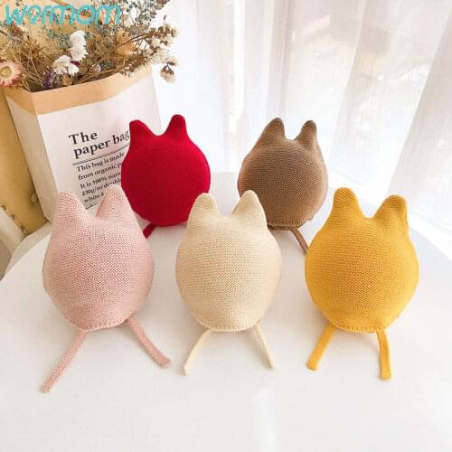 Warmom Winter Childrens Woolen Hats Knitted Baby Woolen Hats With Pointed Ears