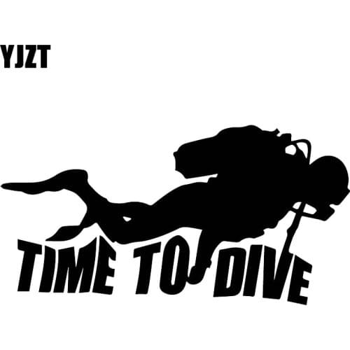 YJZT 9CM*17.5CM Car Motorcycle Scratch Scratch Time Diving Sticker Vinyl Decal Black/Silver C30-0585