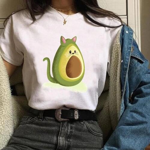 Women Lady Tees Print Graphic Avocado Fruit Animal Fashion Cute 90s Clothes Tops Clothing Female T Shirt Womens T-Shirt