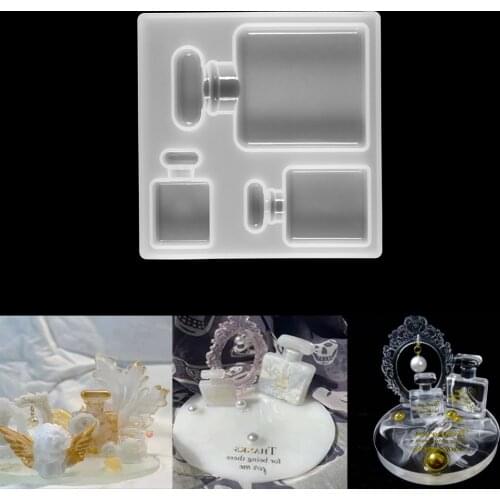 1Pcs Keychain Pendant Mold UV Epoxy Resin Casting Mold Perfume Bottle Silicone Mold for DIY Resin Jewelry Decorative Making Tool