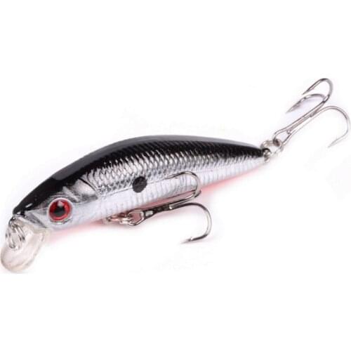 1PCS Minnow Fishing Lure 70mm 3D Eyes Crankbait Jig Wobbler Lure Quality Artificial Plastic Hard Bait Perch Carp Fishing tackle