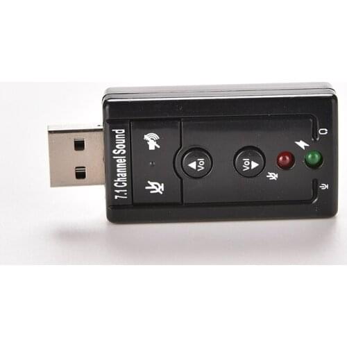 1PC External USB AUDIO SOUND CARD ADAPTER VIRTUAL 7.1 ch USB 2.0 Mic Speaker Audio Headset Microphone 3.5mm Jack Converter