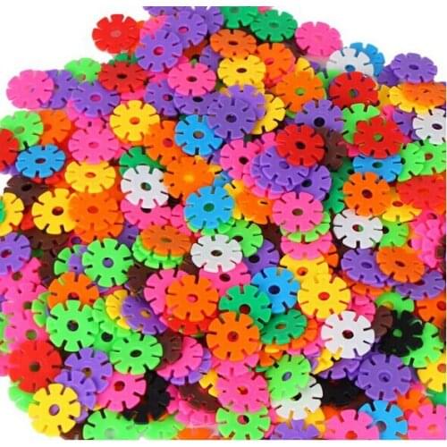 100cs Snow Snowflake Building Blocks Toy Bricks DIY Assembling Classic Toys Early Educational Learning Toys