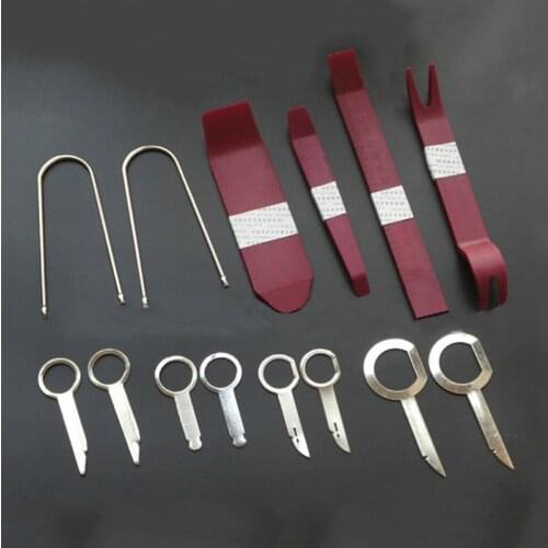 14 Pcs Car Radio Door Clip Panel Trim Dash Audio Stereo Removal Installation Pry Repairing Car audio disassembly key tool