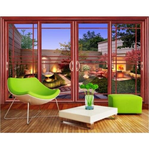 3d photo wallpaper custom mural Moving door back garden villa tv background wall home decor living room wallpaper for walls 3 d