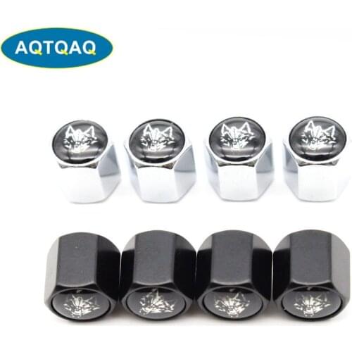 4 Pcs/Set Zinc Alloy Wolf Style Tire Valve Stem Cap Tire Wheel Stem Air Valve Caps for Auto Cars