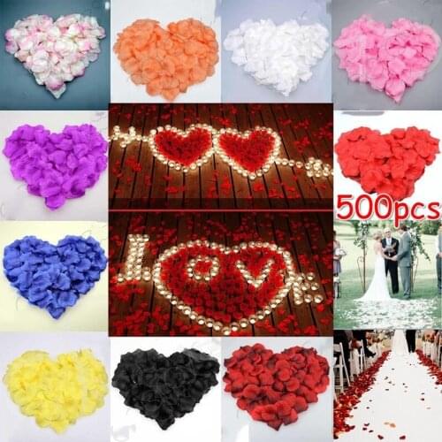 500PCs Fake Rose Petals DIY Party Decorations Artificial Flowers Romantic Wedding Marriage Accessories For Valentine Gifts