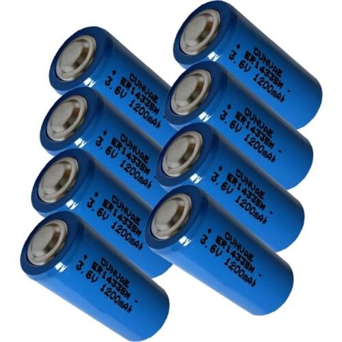 8PCS 2/3AA Size ER14335M LS14335 3.6V 1200mah Li-SOCL2 Batteries High magnification Lithium Battery for Smoke Alarm Instrument