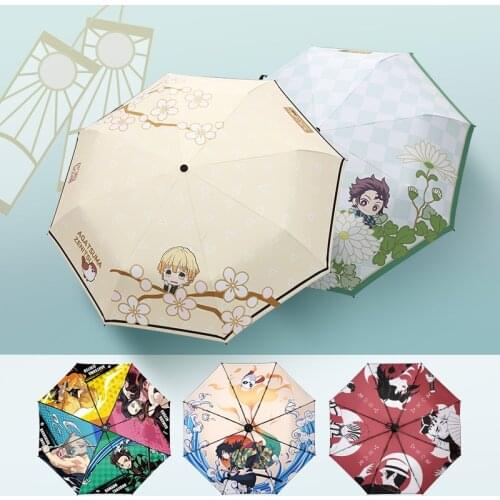 Anime Demon Slayer: Kimetsu no Yaiba Surrounding Umbrellas Cosplay Umbrella Folding Lovely Sunshade Xmas Gift Costume Prop