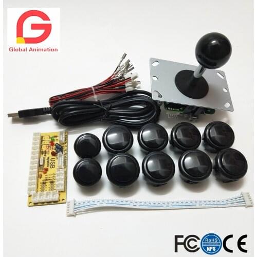 Arcade Game DIY Parts kit for PC and Raspberry Pi 1/2/3 with Retro Pie 5Pin Joystick 30MM and 24MM Copy Sanwa Buttons Mame Part