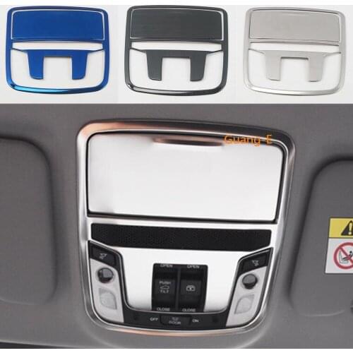 Car Sticker Inner Front Read Lamp Stainless Steel Head Reading Switch Light Frame Trim For Honda CRV CR-V 2017 2018 2019 2020