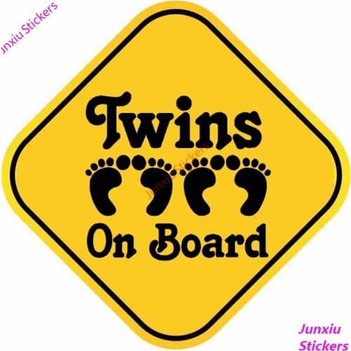 Car Stickers Decals TWINS ON BOARD Cover Scratches Accessories for Rear Windshield Window Trunk Bumper KK16*16cm