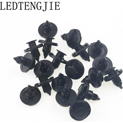 100Pcs Black 8mm Hole Plastic Retainer Fastener Rivet Door Panel Fender Liner Rivets Clips Auto Vehicle Car Bumper Clips