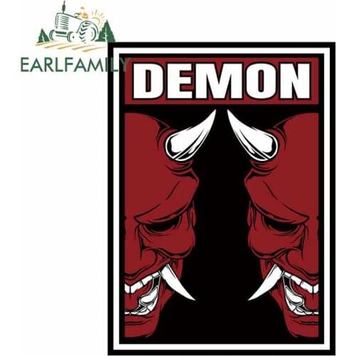 EARLFAMILY 13cm x 9.6cm for Demonmonstersatanic Hand Drawing Car Stickers and Decals Waterproof Scratch-proof Fashion DIY Decor