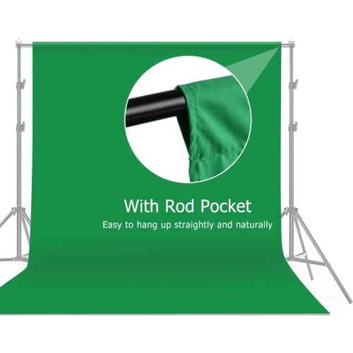 3 * 6m / 10 * 19.7ft Professional Green Screen Backdrop Studio Photography Background Washable Durable Polyester-Cotton Fabric