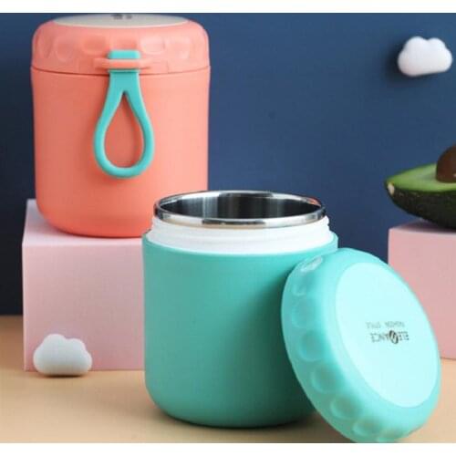 Stainless Steel Insulated Lunch Box Soup Holder Portable Food Container For Picnic School Office Hand-Held Soup Cup Thermos