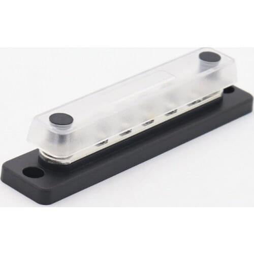 Terminals Power Distribution Block Busbar with Transparent Cover Heavy Duty 10 Way 2 Stud Terminal Bus Bar
