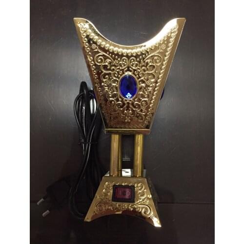 Incense Burner 220V Islamic Style Arabian Mini Electric Burner Incense Bakhoor Square Pearl incense Electric Metal Positive