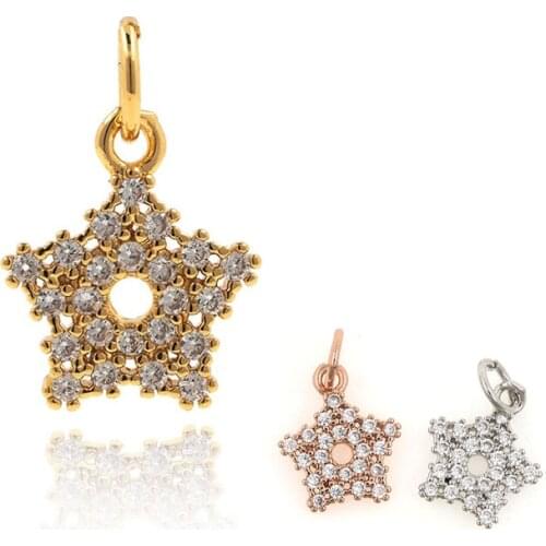 Brass Star Pendant Necklace Charm DIY Jewelry Bracelet Necklace Earring Making Supplies