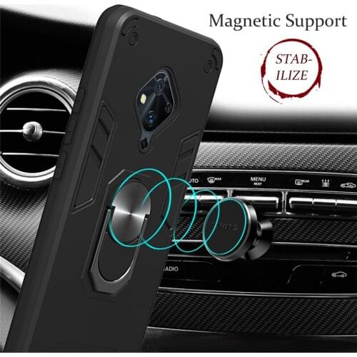Kickstand Magneti Case For VIVO Y95 Y93 Y91 Y9S Y83 Pro Y67 Y53 Y50 Y19 Y17 Y15 Cases 2 in 1 PC TPU Ring Stand Back Phone Covers