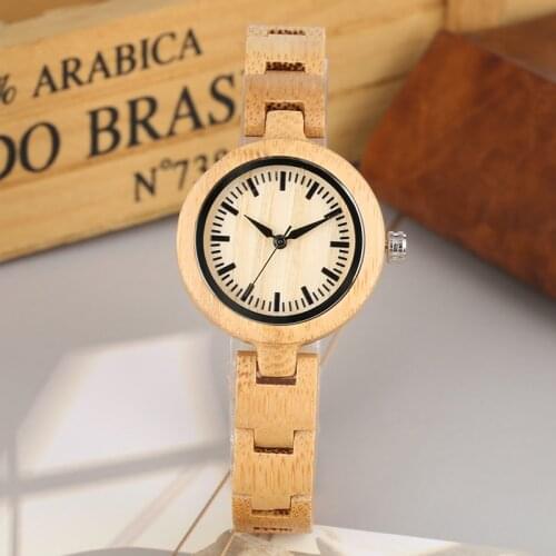 Minimalist Bamboo Watch All Wooden Quartz Watches Women Clocks and Watches Quartz Analog Wristwatches Simple Wood Watch Online