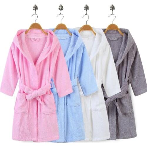 100% Cotton Toweling Terry Robe Kids Cartoon Robe Boy&Girls Hooded Robe Winter Warm Bathrobe Soft Sleeprobe Kids Casual Homewear