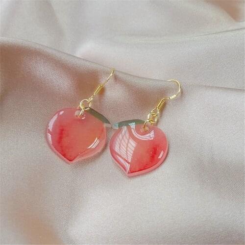 NEW Fashion Flower Sweet Women Stud Earrings Worn Daily By The Spring And Autumn Period And The Peach Stud Earrings Jewelry