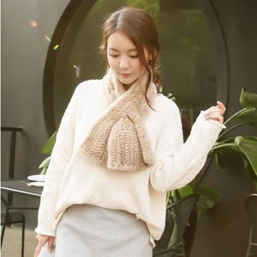 Wholesale New 2018 Modern Women Mink Fur Shawl Good Gift Real Fur Scarf Genuine Mink Scarf Hand Knitted Mink Scarf Winter Fur