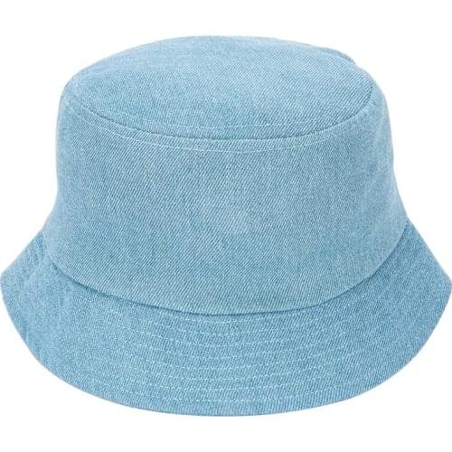 Summer bucket hat unisex sunblock fishing plain hip hop denim fisherman hat