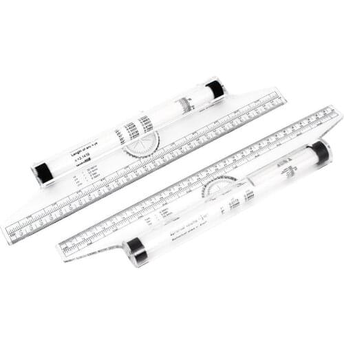 PPYY NEW -Art Drawing Tool Squares Angle Parallel Line Rolling Ruler 30 cm 2 pieces