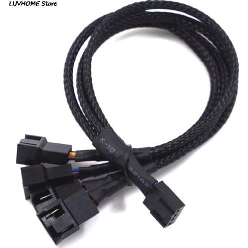 1 To 2/3/4 Ways Splitter Black Sleeved 27cm Extension Cable Connector 4Pin PWM Extension Cables 4 Pin Pwm Fan Cable