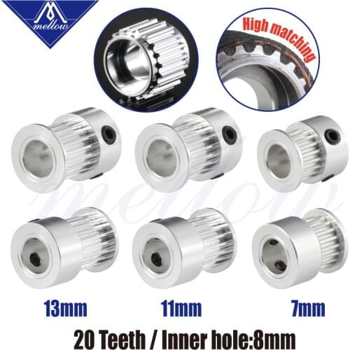 Mellow Gt2 20 Tooth Timing Pulley Bore 8mm For Gates-ll-2gt Width 6mm 9mm 10mm 12mm Gt2 Synchronous Belt 2gt 20 teeth Pulley