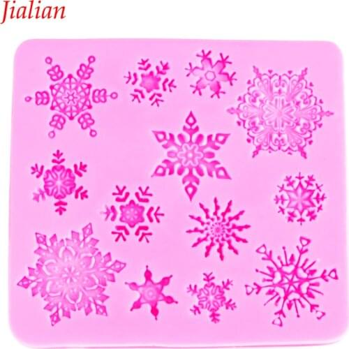 Christmas snowflake Shaped DIY chocolate fondant silicone mould confectionery accessories cupcake decoration Baking tool FT-0026