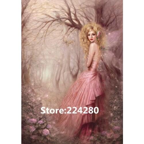 Needlework,Cross stitch,14CT Unprinted for Embroidery kits Rose Fairy maiden people Art Cross-Stitching,DIY Handmade decor