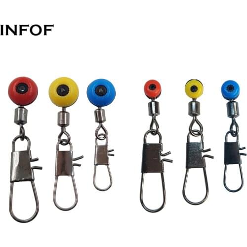 100/200/500PCS Fishing Line Hook Swivels Shank Clip Connector Interlock Snap S M L Sea Space Beans Fishing Float Bobber Stops