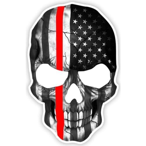 S50486 Various Sizes Personality PVC Decal Skeleton American Flag V6 Waterproof Car Sticker on Motorcycle Laptop Decorative