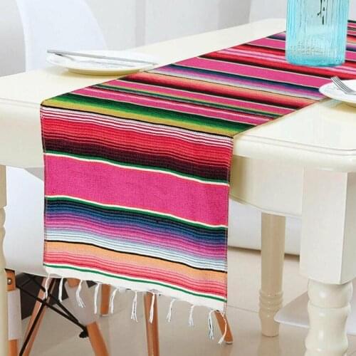 1 Pcs 35*215CM cotton table flag Mexican style tablecloth birthday party wedding decoration supplies