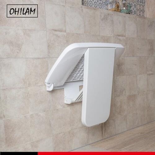 ADA Compliant Foldable Seat Shower Bench 400lb Capacity Folding Wall Mount Modern Medical Fold Up Bathroom Stool Chair