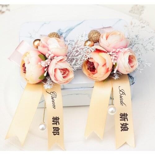 Wedding supplies wedding full set of corsage beautiful groom bride corsage groomsman bridesmaid bridesmaid Korean brooch set
