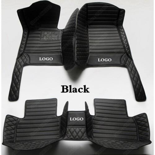 Waterproof Car Floor Mats Suitable for Smart Fortwo Forfour Custom Leather All Weather Automobile Carpet Cover Foot Pads Black