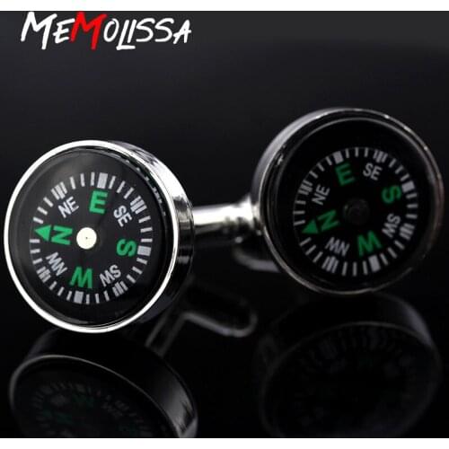 MeMolissa 2018 new round compass cufflinks mens gift high quality metal cufflinks mens jewelry